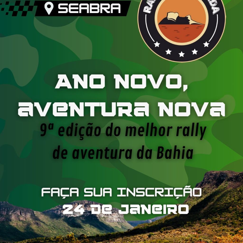 Seabra será a sede da 9ª edição do Rally da Chapada em janeiro